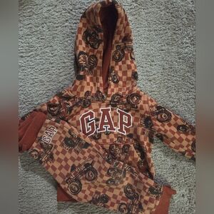 GAP Toddler Boys 2pc Sweatsuit Sweatshirt Sweat Pants Orange & Black Size 3T